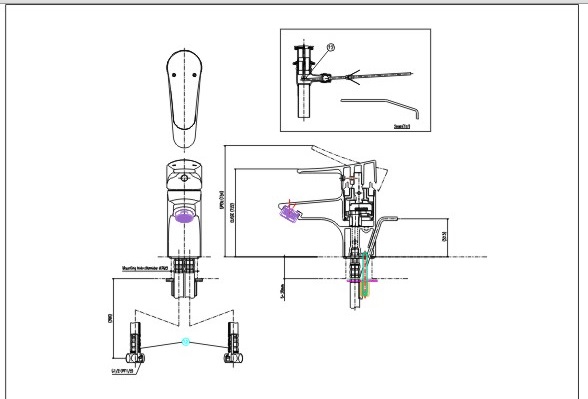 Bản vẽ kỹ thuật vòi lạnh inax LFV-1002S