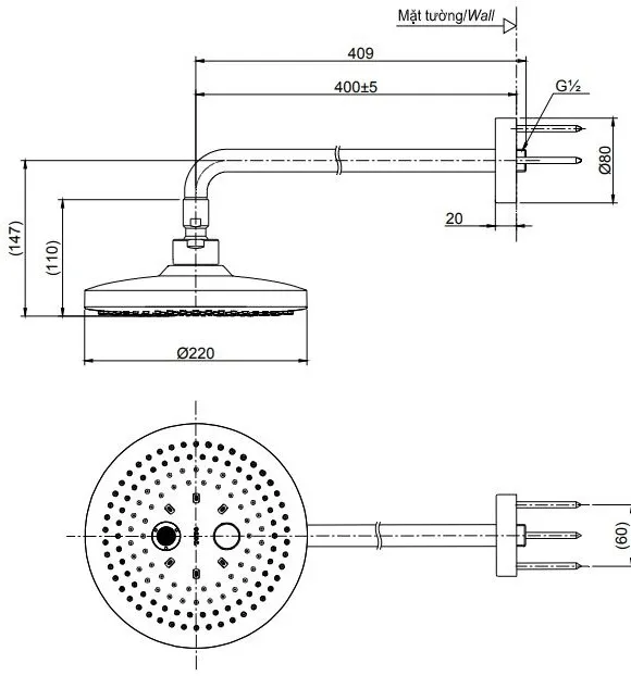 ban-ve-bat-sen-toto-tbw01004a-gan-tuong Bản vẽ bát sen tắm TBW01004 TOTO gắn tường