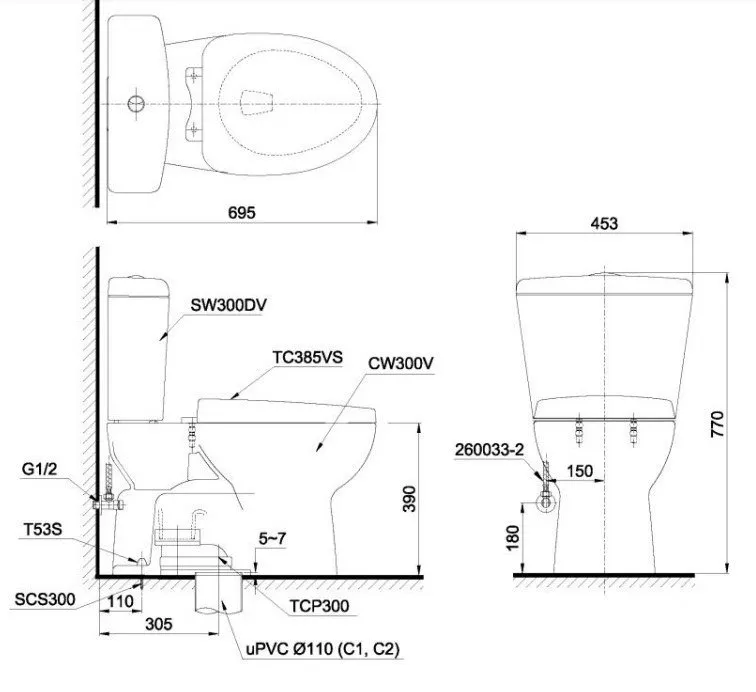 ban-ve-bon-cau-totocs300dt3y1 Bản vẽ kích thước xí bệt TOTO CS 300DT3Y1