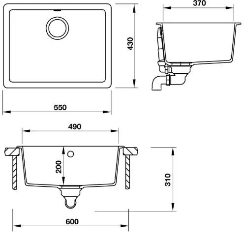 ban-ve-chau-bep-hafele-hs-gs5543 Bản vẽ chậu đá 570.35.430 Hafele 1 hộc