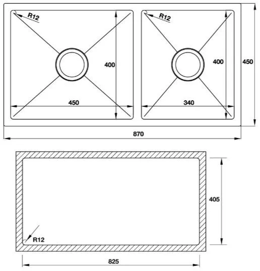 ban-ve-chau-bep-hafele-hs-sd8745 Bản vẽ chậu đá HS SD8745 Hafele 2 hộc