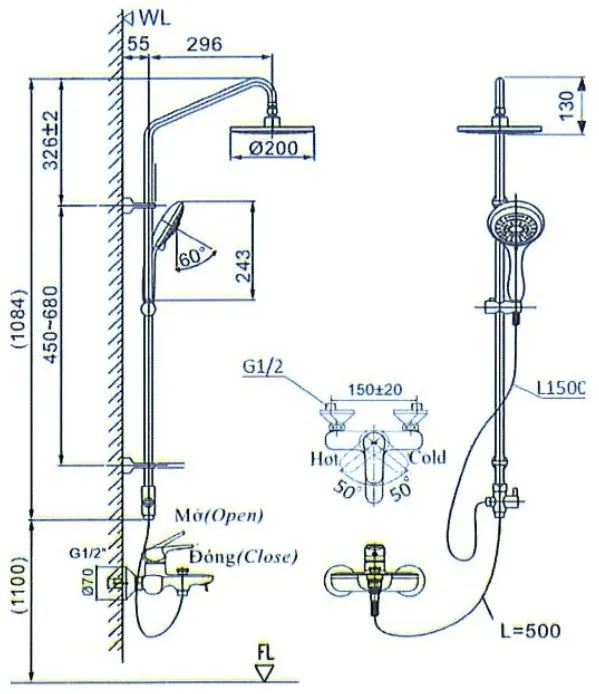 Bản vẽ sen cây Inax BFV1405S