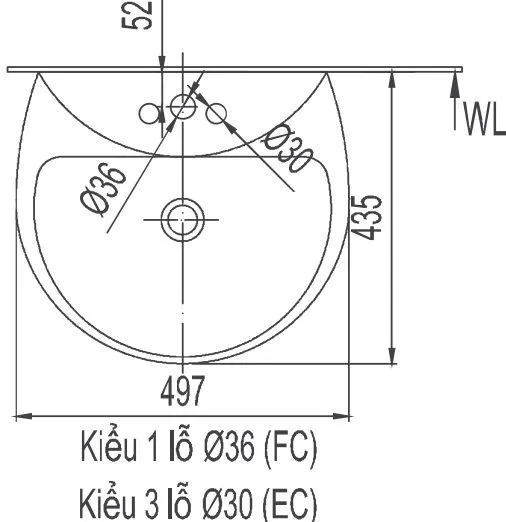 ban-ve-inax-l-285v Bản vẽ kích thước lavabo treo tường Inax L-285V