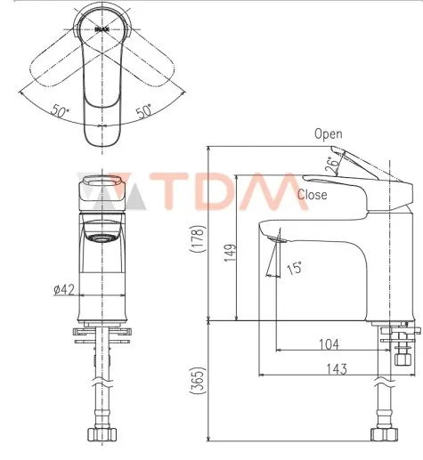 ban-ve-kich-thuoc-inax-lfv-22s Bản vẽ kích thước vòi LFV-22S gắn lavabo NAX
