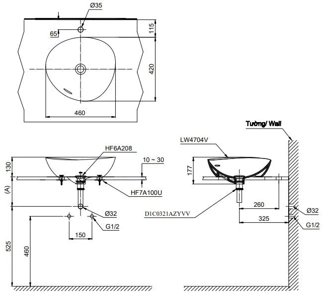 ban-ve-lavabo-toto-lt4704mtg17 Bản vẽ bồn rửa mặt TOTO LT4704MTG17#CMW