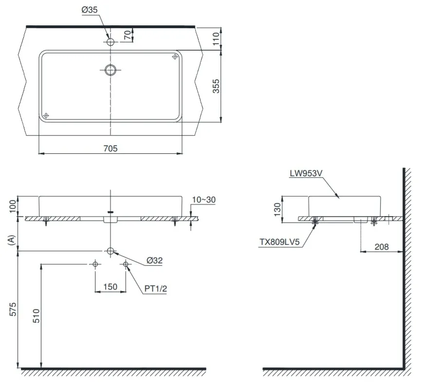 ban-ve-lavabo-toto-lt950c-1 Bản vẽ bồn rửa mặt TOTO LT953