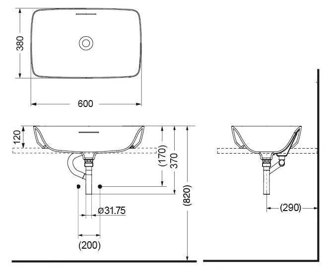 Bản vẽ bồn rửa mặt TOTO PJS06WE