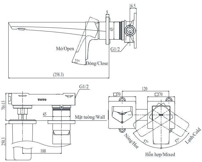 ban-ve-toto-tlg07308bb Bản vẽ kích thước vòi âm tường Toto TLG07308BB