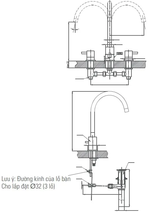 ban-ve-voi-chau-lavabo-inax-lfv-7000b Bản vẽ kỹ thuật vòi Inax nóng lạnh LFV-7000B
