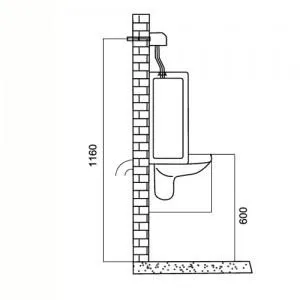 Bản vẽ kích thước bồn tiểu Viglacera TT5