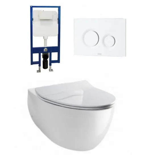 Bồn Cầu TOTO CW812RA/TC600VS/WH171A/MB174P#WH Treo Tường Bồn Cầu Vệ Sinh