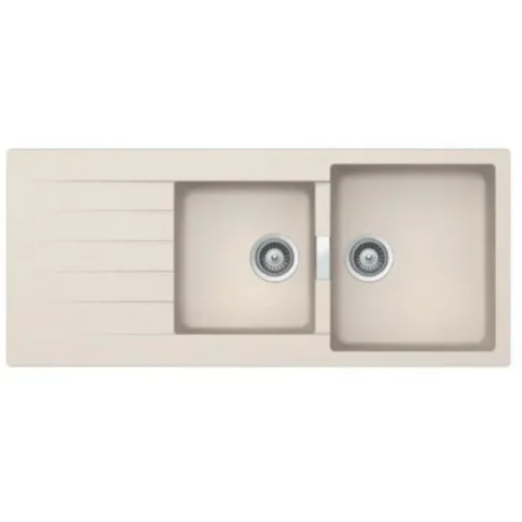 Chậu Bếp Đá Hafele HS19-GED2S80 570.35.470 Hai Hộc Màu Kem Chậu Rửa Chén