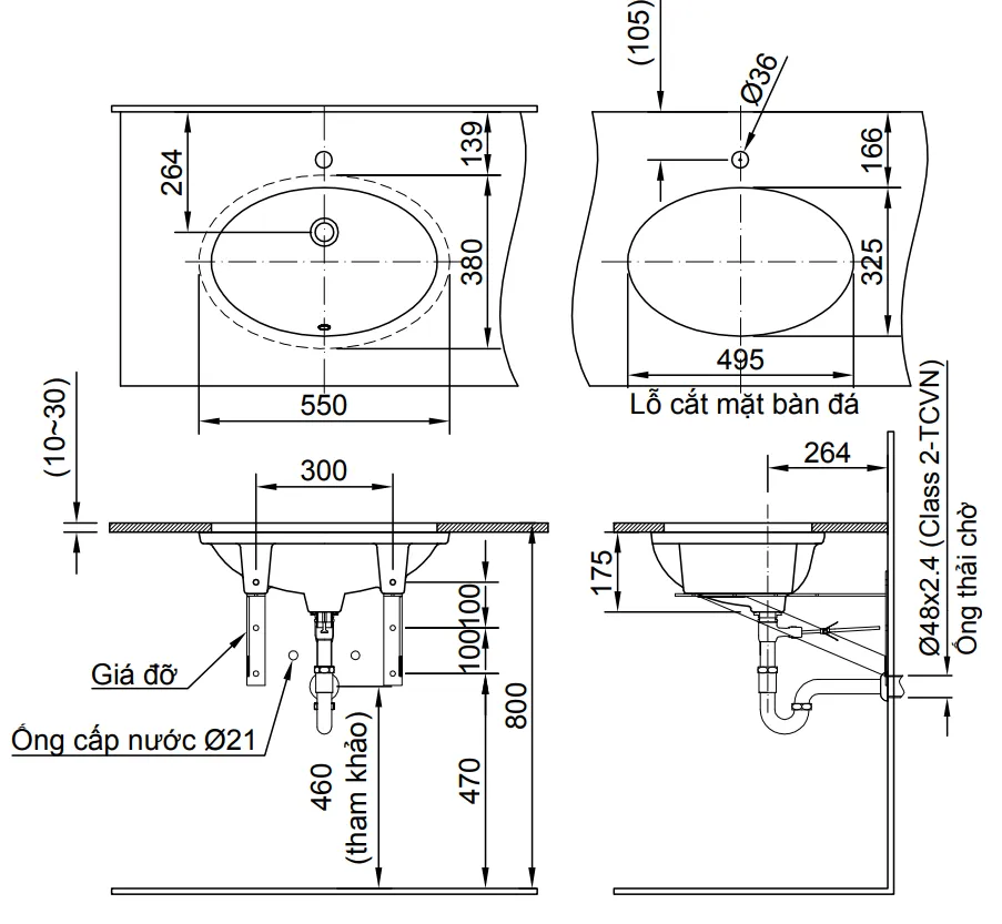 chau-lavabo-inax-l2216v Bản vẽ bồn rửa mặt lavabo INAX L-2216V