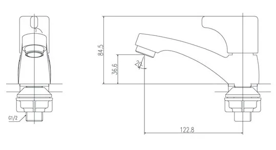 l12-1 Bản vẽ kỹ thuật vòi lạnh Inax LFV-13B