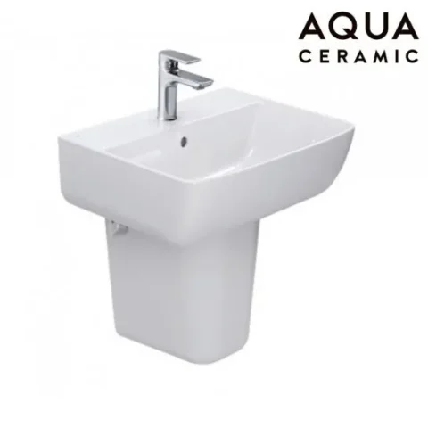 Lavabo Inax AL-312V/L-298VC Treo Tường Chân Ngắn Aqua Ceramic Chậu Rửa Lavabo