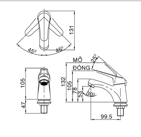 lf20 Bản vẽ kỹ thuật vòi lạnh inax LFV-20S