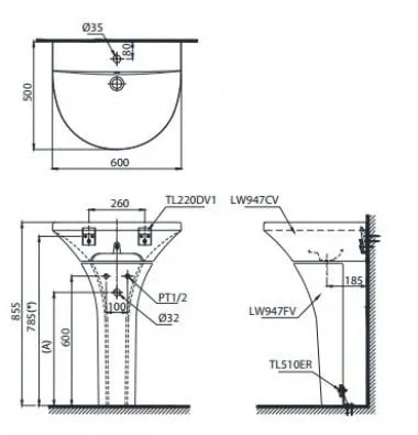 lpt947ca-440x440-1 Bản vẽ kỹ thuật chậu rửa mặt TOTO LPT947CR