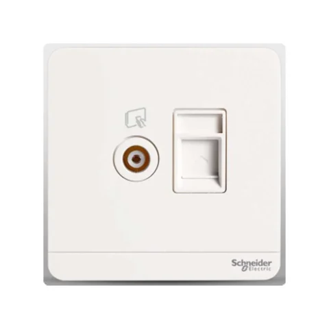 Bộ ổ cắm TV và bộ ổ cắm mạng CAT6 E8332TVRJS6