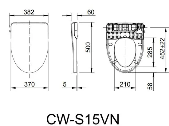 ban-ve-inax-cw-s15vn-1 nắp rửa cơ Inax CW-S15VN
