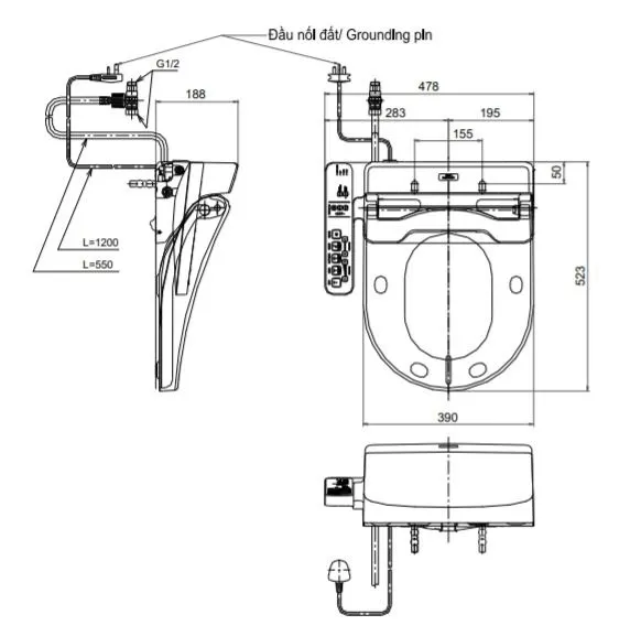 ban-ve-toto-tcf6632a-1 Bản vẽ kỹ thuật bồn cầu điện tử TOTO TCF6632A