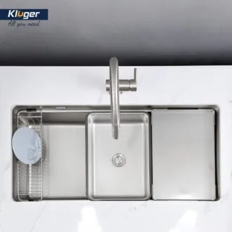 Chậu rửa bát Kluger KU8844FS lắp âm bàn bếp, thiết kế phong cách Châu Âu hiện đại
