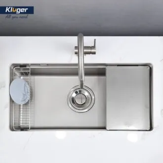 Chậu rửa bát Kluger KU8844FS lắp âm bàn bếp, thiết kế phong cách Châu Âu hiện đại
