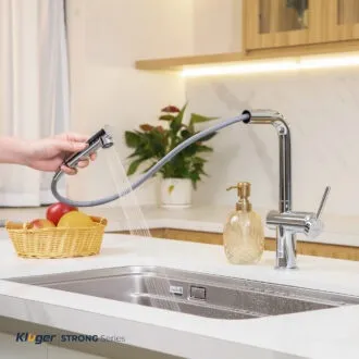 Vòi rửa bát Kluger KLF0034C dây rút nóng lạnh, sử dụng tiện nghi