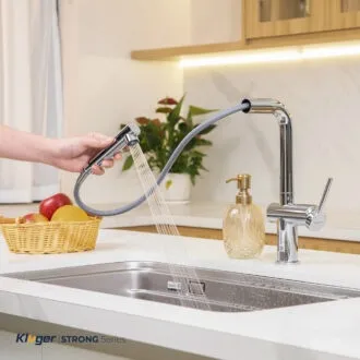 Vòi rửa bát Kluger KLF0034C dây rút nóng lạnh, sử dụng tiện nghi