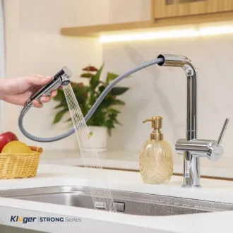 Vòi rửa bát Kluger KLF0034C dây rút nóng lạnh, sử dụng tiện nghi