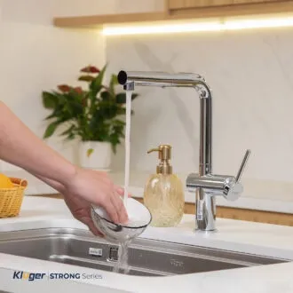 Vòi rửa bát Kluger KLF0034C dây rút nóng lạnh, sử dụng tiện nghi