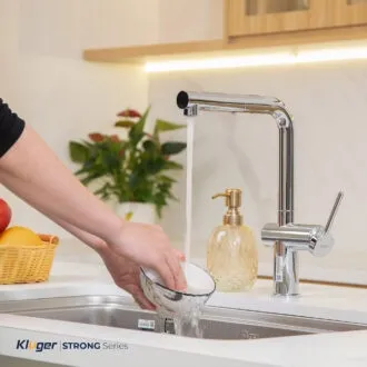 Vòi rửa bát Kluger KLF0034C dây rút nóng lạnh, sử dụng tiện nghi