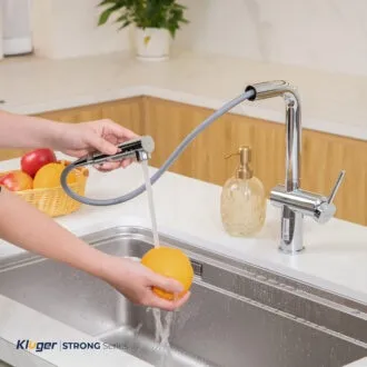 Vòi rửa bát Kluger KLF0034C dây rút nóng lạnh, sử dụng tiện nghi