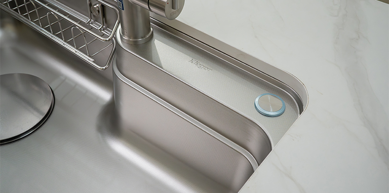 Bo góc tinh tế chậu rửa bát 1 hố Kluger KF7848FS DO Bo góc tinh tế chậu rửa bát 1 hố Kluger KF7848FS DO
