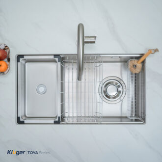 Chậu rửa bát Kluger KY8045ST Plus thiết kế phong cách Nhật, bát rác lệch Chậu rửa bát Kluger KY8045ST Plus thiết kế phong cách Nhật, bát rác lệch