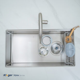 Chậu rửa bát Kluger KY8045ST Plus thiết kế phong cách Nhật, bát rác lệch Chậu rửa bát Kluger KY8045ST Plus thiết kế phong cách Nhật, bát rác lệch