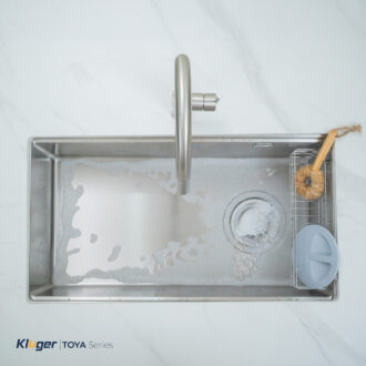 Chậu rửa bát Kluger KY8045ST Plus thiết kế phong cách Nhật, bát rác lệch Chậu rửa bát Kluger KY8045ST Plus thiết kế phong cách Nhật, bát rác lệch