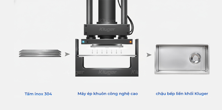 Chậu rửa bát 1 hố Kluger KY8045ST Plus công nghệ ép khuôn liền khối Chậu rửa bát 1 hố Kluger KY8045ST Plus công nghệ ép khuôn liền khối
