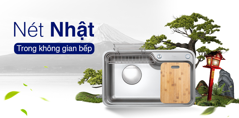 Thiết kế phong cách Nhật chậu rửa bát 1 hố Kluger KF7848FS DO Thiết kế phong cách Nhật chậu rửa bát 1 hố Kluger KF7848FS DO