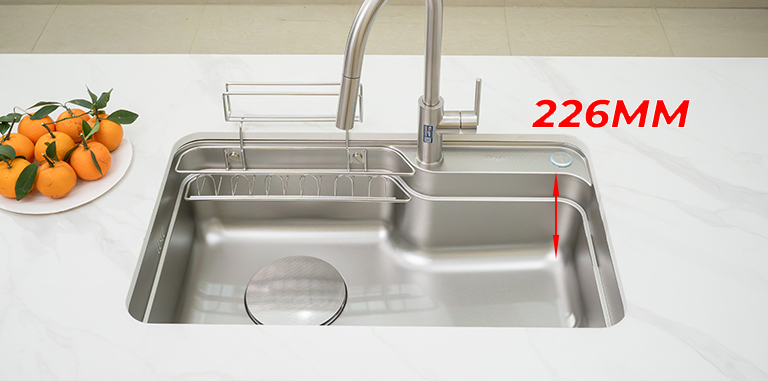 Thiết kế sâu lòng Chậu rửa bát 1 hố Kluger KF7848FS DO Plus Thiết kế sâu lòng Chậu rửa bát 1 hố Kluger KF7848FS DO Plus