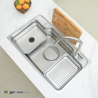 Chậu rửa bát Kluger KF8248FS kích thước lớn, bề mặt LINEN hạn chế vết trầy xước Chậu rửa bát Kluger KF8248FS kích thước lớn, bề mặt LINEN hạn chế vết trầy xước