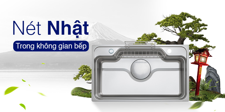 Chậu rửa bát 1 hố Kluger KF8248FS phong cách Nhật Chậu rửa bát 1 hố Kluger KF8248FS phong cách Nhật