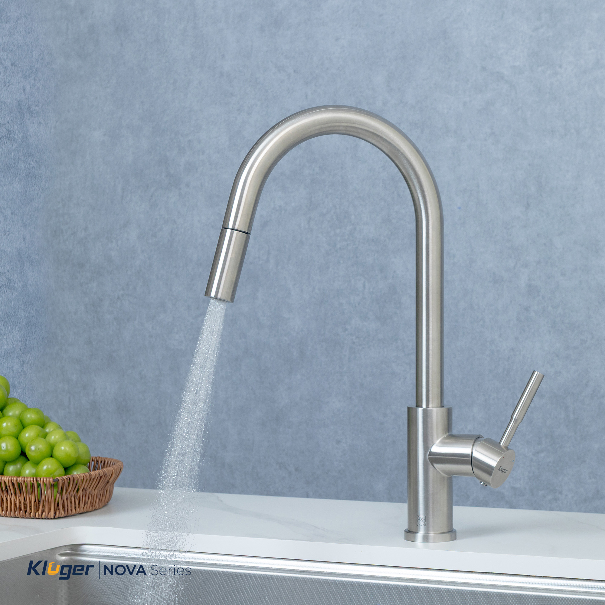 Vòi rửa bát Kluger KLF0031S thế hệ mới, bề mặt Satin chống bám dấu vân tay