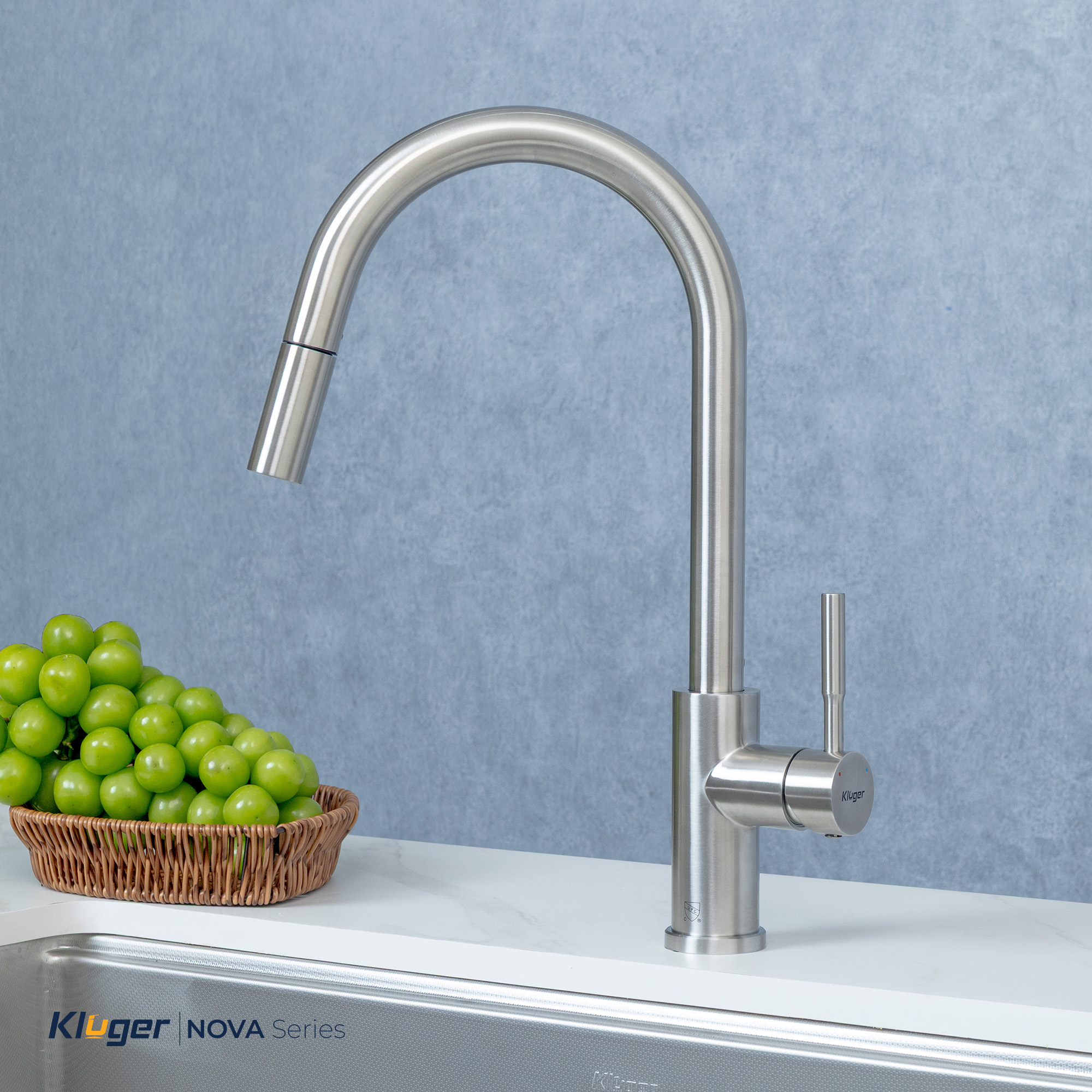 Vòi rửa bát Kluger KLF0031SS thế hệ mới, bề mặt Satin chống bám dấu vân tay