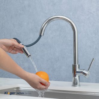 Vòi rửa bát Kluger KLF0031C thế hệ mới, bề mặt mạ Chrome sáng bóng, dễ vệ sinh