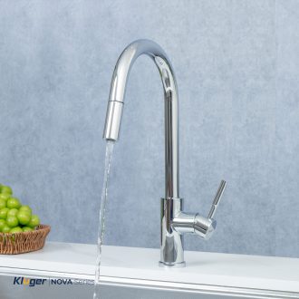 Vòi rửa bát Kluger KLF0031C thế hệ mới, bề mặt mạ Chrome sáng bóng, dễ vệ sinh