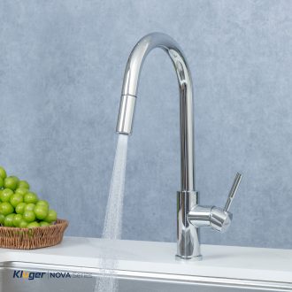 Vòi rửa bát Kluger KLF0031C thế hệ mới, bề mặt mạ Chrome sáng bóng, dễ vệ sinh