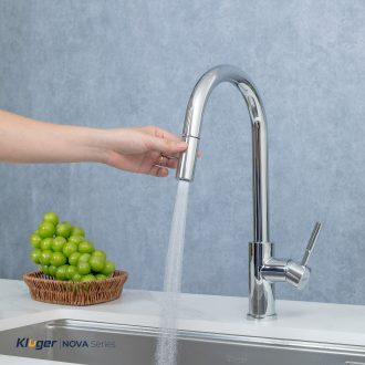 Vòi rửa bát Kluger KLF0031C thế hệ mới, bề mặt mạ Chrome sáng bóng, dễ vệ sinh