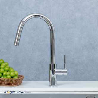 Vòi rửa bát Kluger KLF0031SC thế hệ mới, bề mặt mạ Chrome sáng bóng, dễ vệ sinh