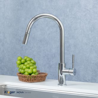 Vòi rửa bát Kluger KLF0031C thế hệ mới, bề mặt mạ Chrome sáng bóng, dễ vệ sinh