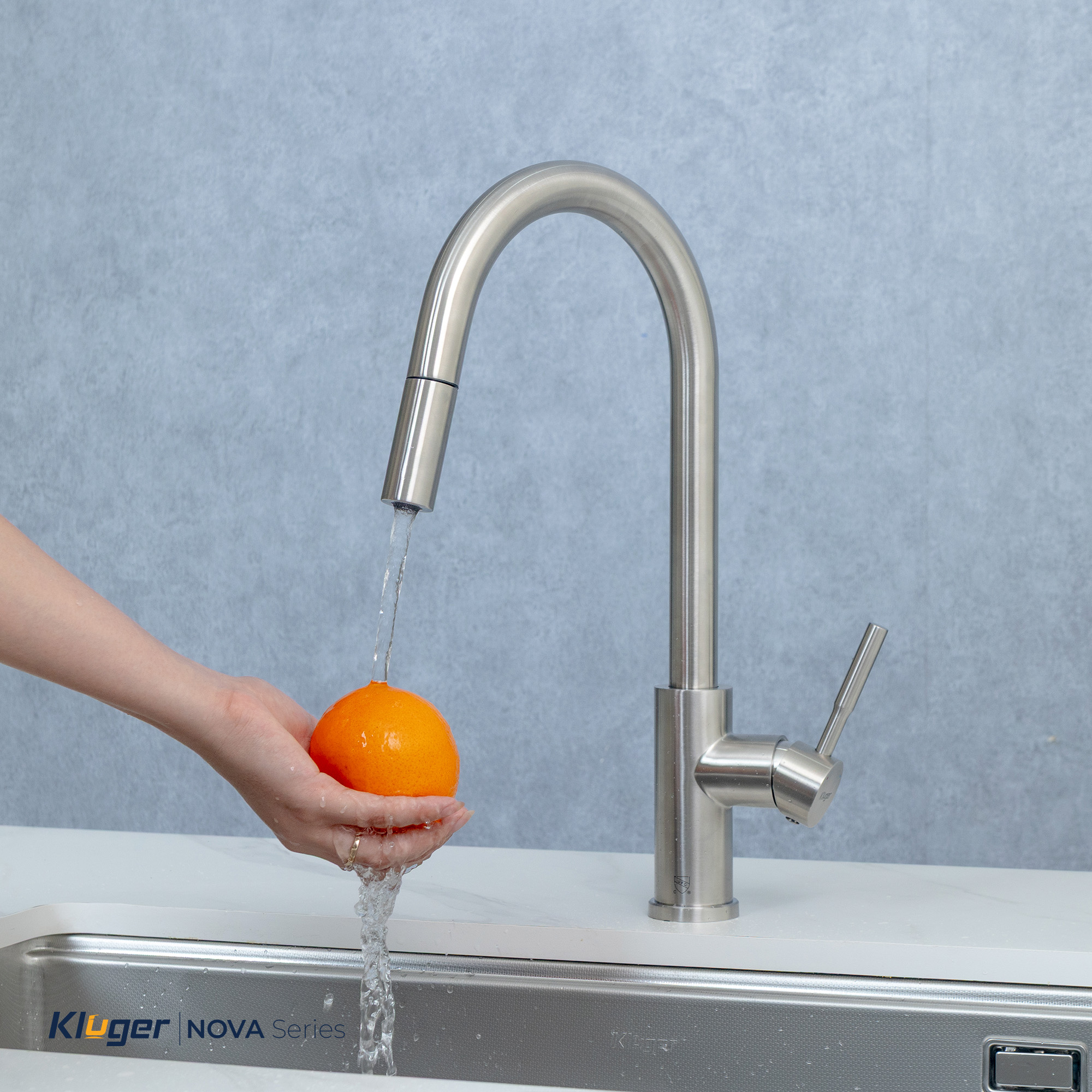 Vòi rửa bát Kluger KLF0031S thế hệ mới, bề mặt Satin chống bám dấu vân tay